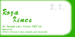 roza kincs business card